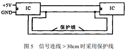 圖 5 信號(hào)連線(xiàn)大于30cm時(shí)采用保護(hù)線(xiàn)